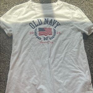 Old Navy White 30th Anniversary Tee